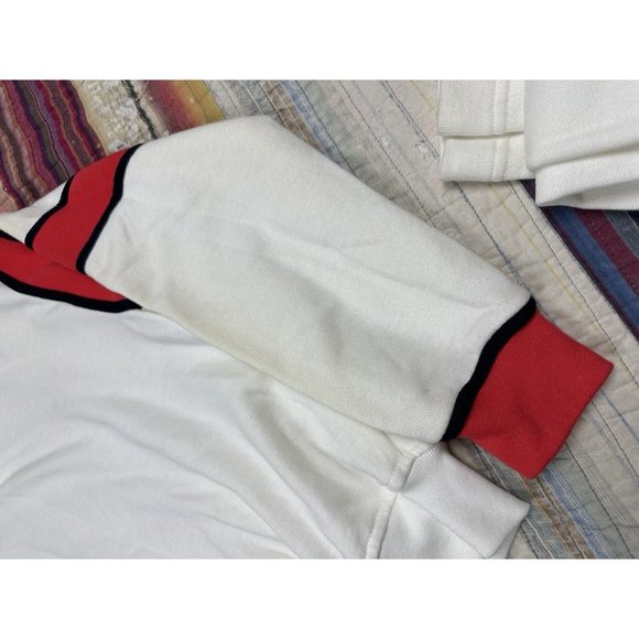 New St John Sport Luxury Track Suit Set Sweatpants Sweatshirt Jacket White Red M - Picture 8 of 16